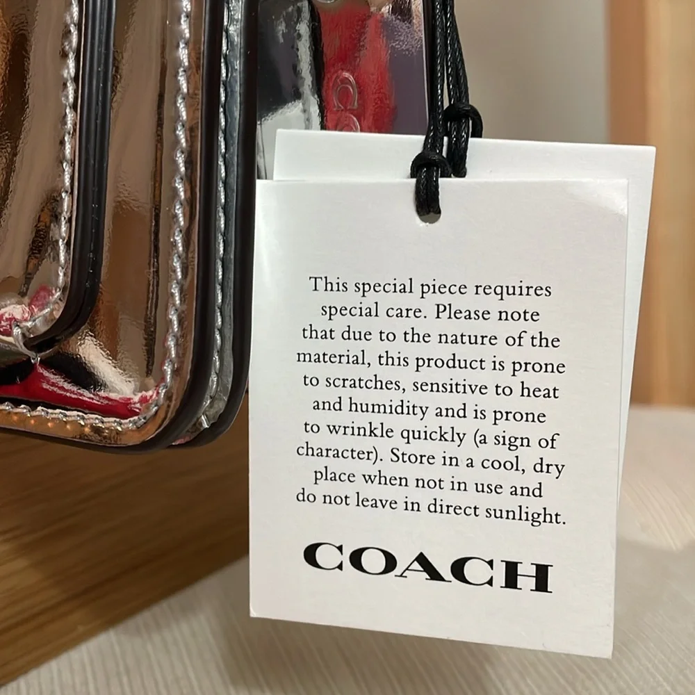 Coach Tabby 20 in Mirror Silver with Five Black Tea Roses NWT - Picture 12 of 17